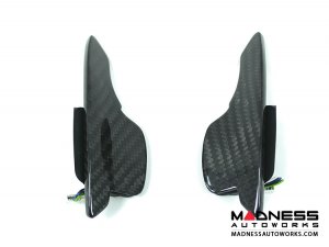 Alfa Romeo 4C Carbon Fiber Paddle Shifters - White/ Silver Accent